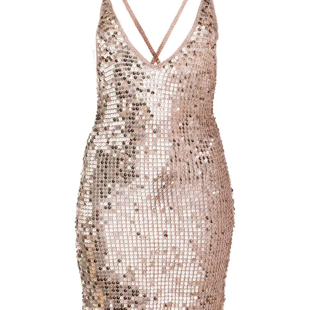 Retrofete - Ellian Sequin Dress - NEW - Large - Champagne Rose Gold - Picture 13 of 17